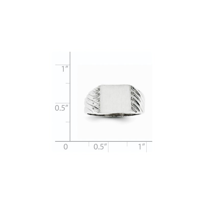14k White Gold 9.0x10.0mm Closed Back Signet Ring