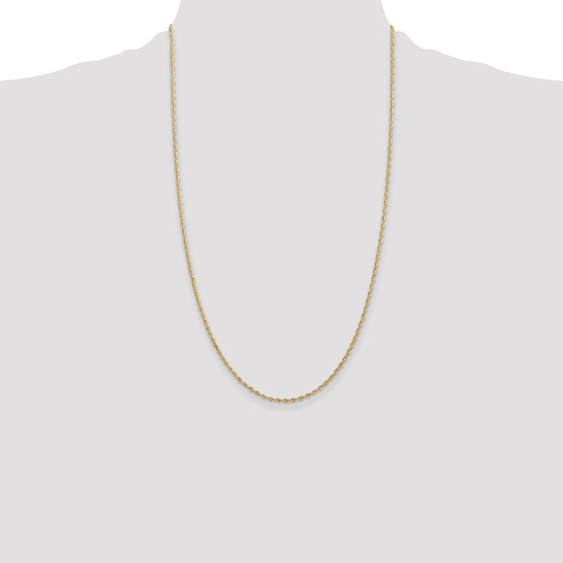 14K 10 Inch 1.85mm Diamond-cut Quadruple Rope Lobster Clasp Anklet