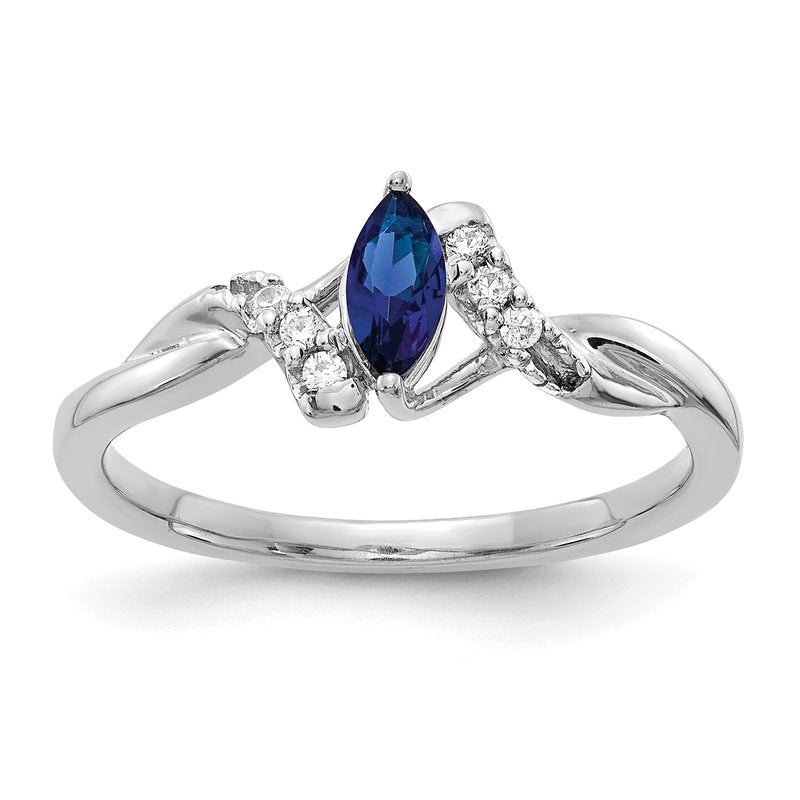 14k Diamond and Marquise Ruby Ring