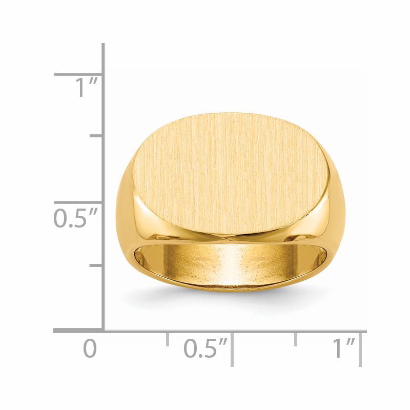 14k 19.0x13.0mm Open Back Mens Signet Ring