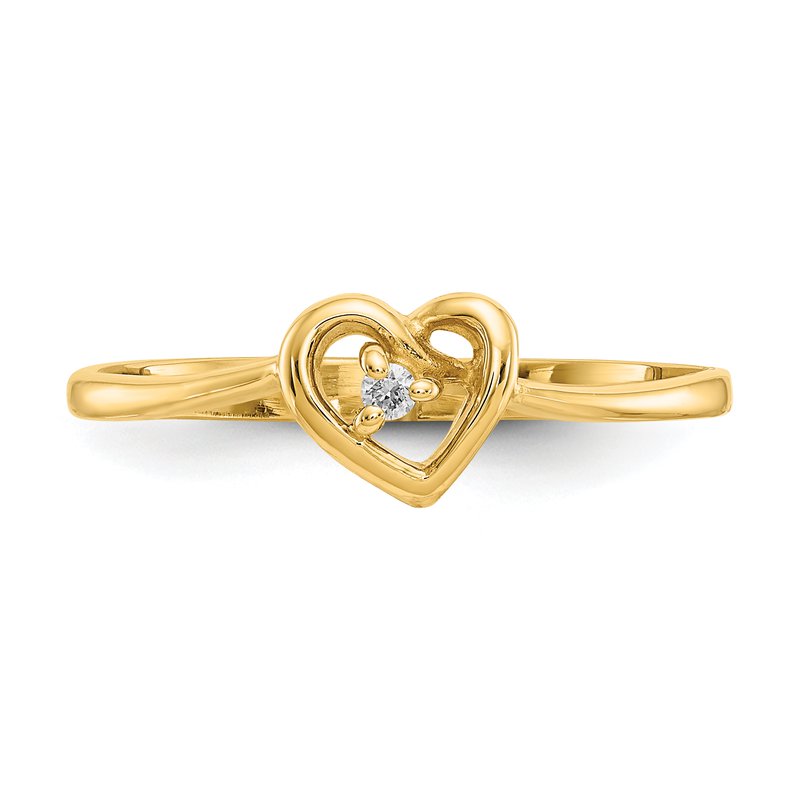14k AAA Diamond heart ring