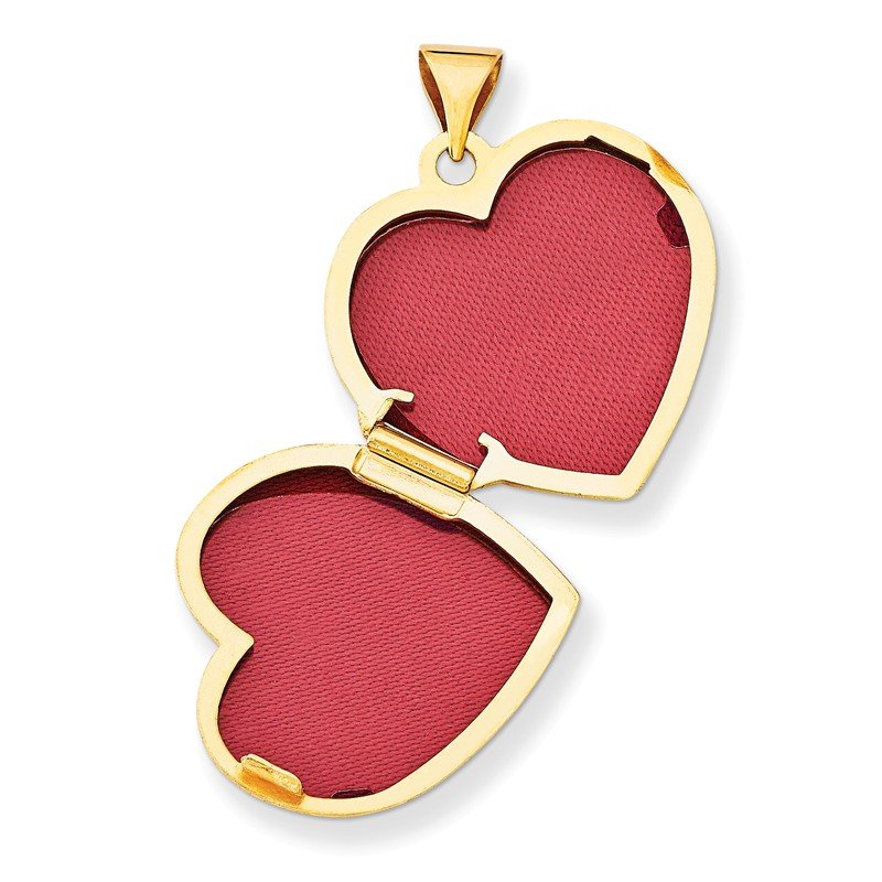 14k with White Rhodium Celtic Knot with Heart of Gold Poem on Reverse 18mm Heart Locket