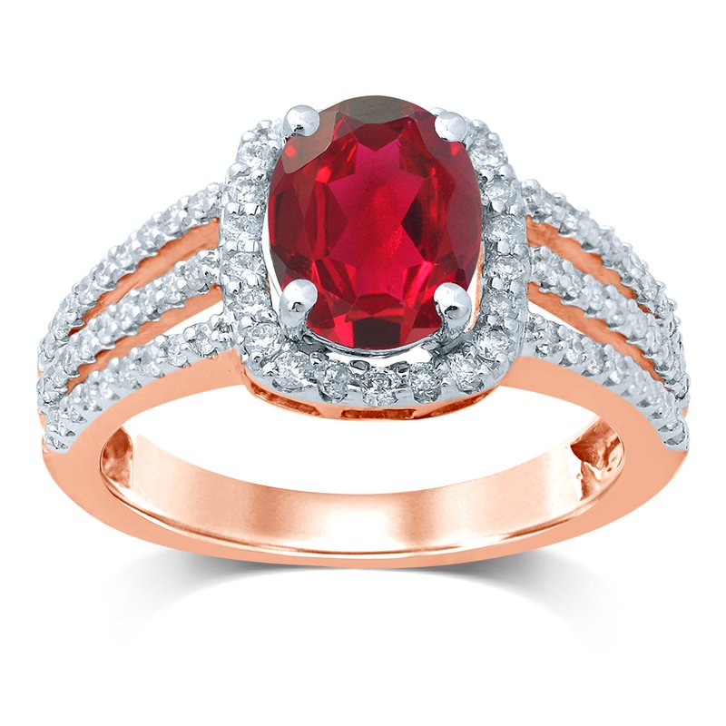 14K Diamond  Ruby   Ring