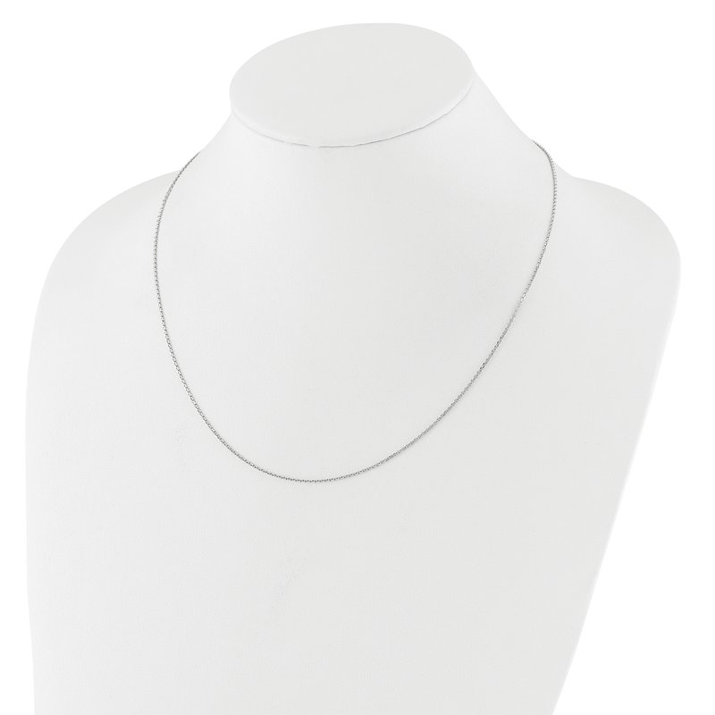 14K White Gold Adjustable  1.25mm D/C Cable Chain