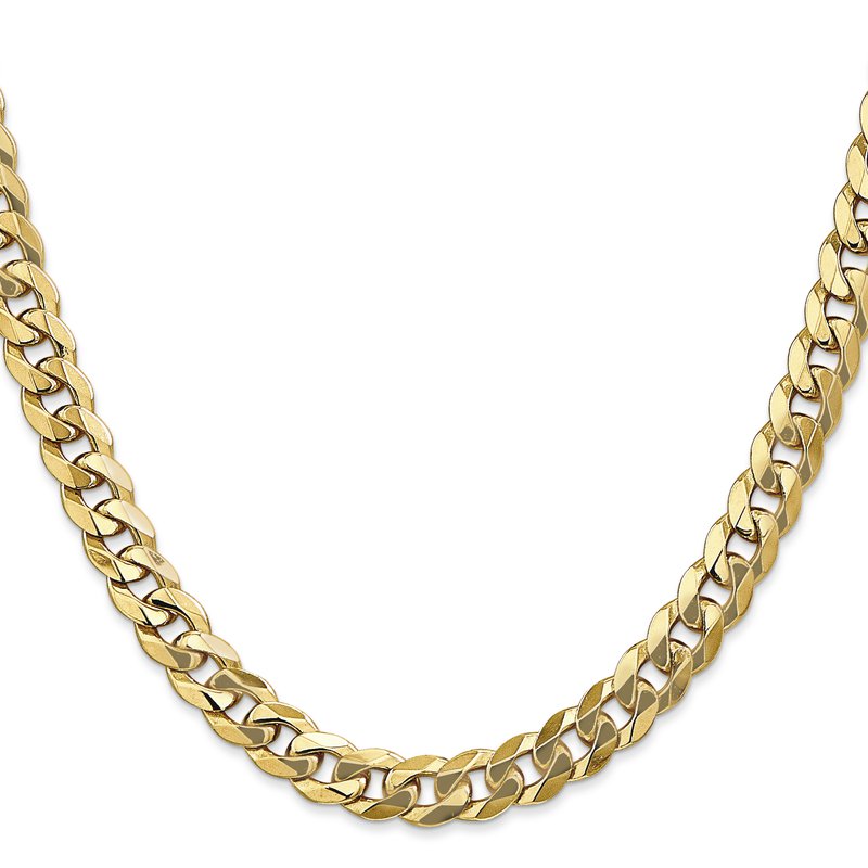 10K 8mm Flat Beveled Curb Chain
