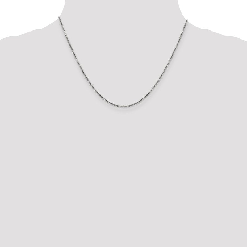 14K White Gold 1.5mm D/C Cable Chain