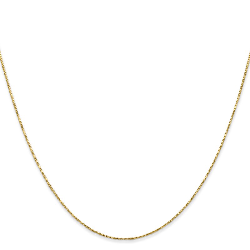14K 10 inch .8mm Diamond-cut Parisian Wheat with Lobster Clasp Anklet