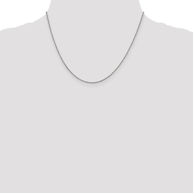 14K White Gold 1mm Sparkle Singapore Chain