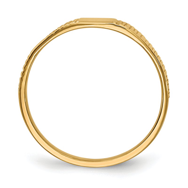 14k Polished &amp; Ridged Baby Ring