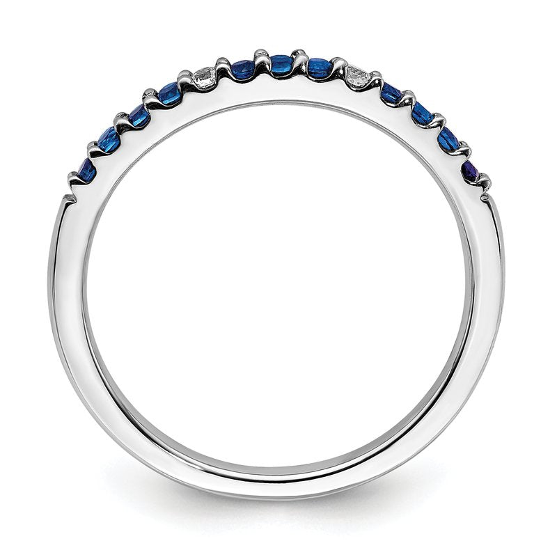14k White Gold Diamond and Emerald Band