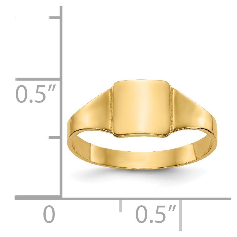 14k Polished Square Signet Baby Ring