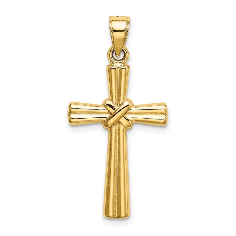 14k Hollow -X- Center Cross Pendant