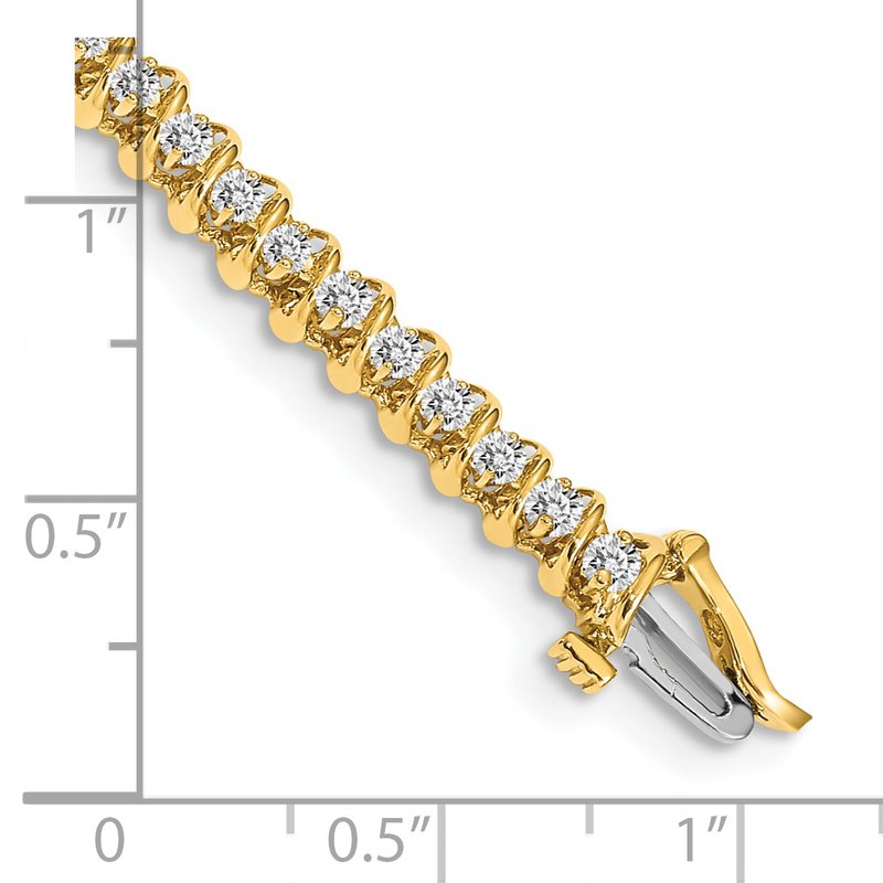 14k Complete 0.93 carat Round VS Diamond Fancy Spiral 7 inch Tennis Bracelet