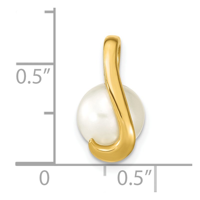 14k 8-9mm White Button Freshwater Cultured Pearl Slide Fits up to 2mm Regular/3mm Fancy or Reversible Omega