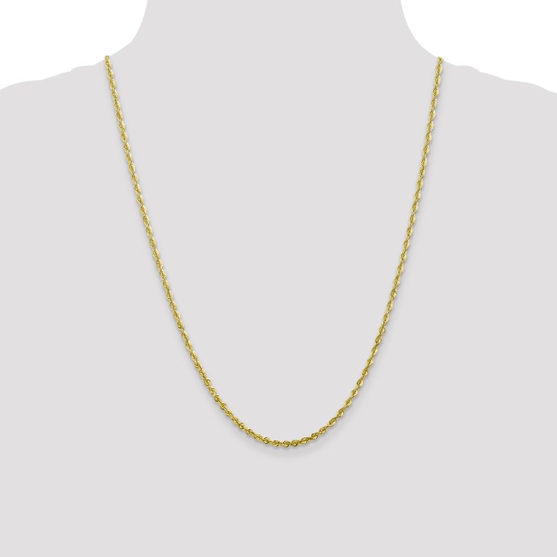 10K 2.75mm Diamond-Cut Lightweight Rope Chain