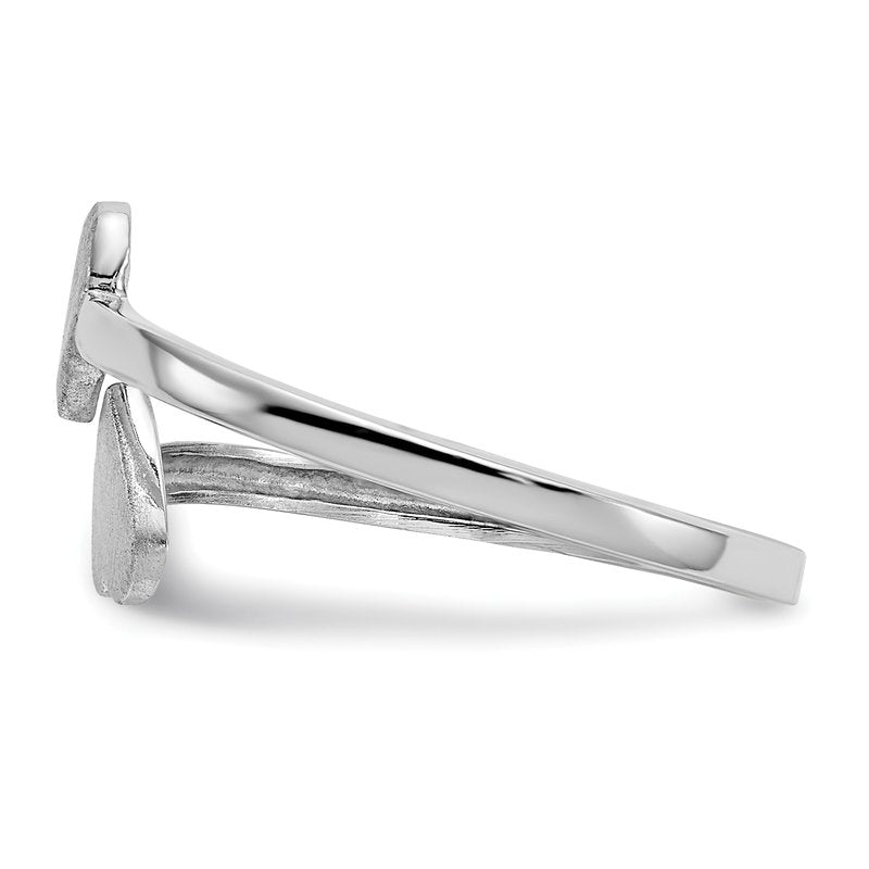 14k White Gold Double Heart Ring