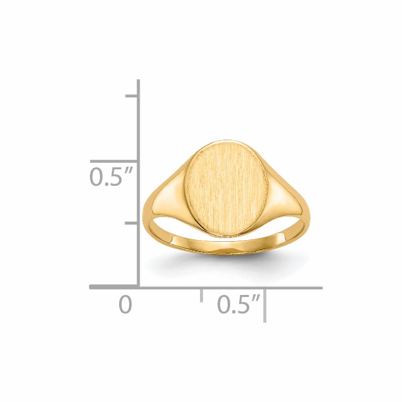 14k 9.5x11.0mm Closed Back Signet Ring