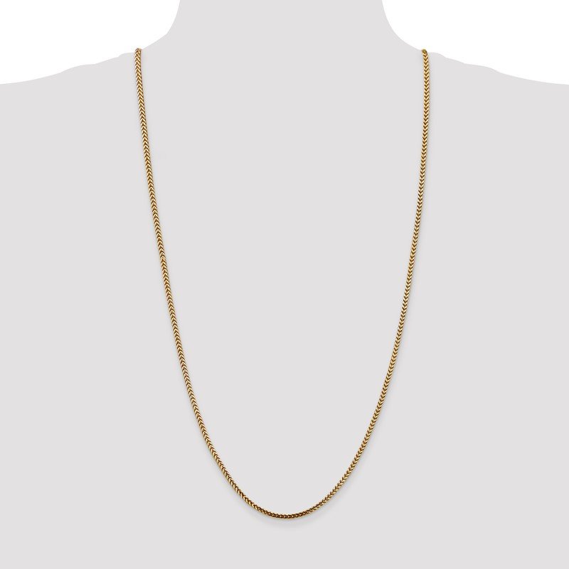 14K 16 inch 2.5mm Franco with Lobster Clasp Chain
