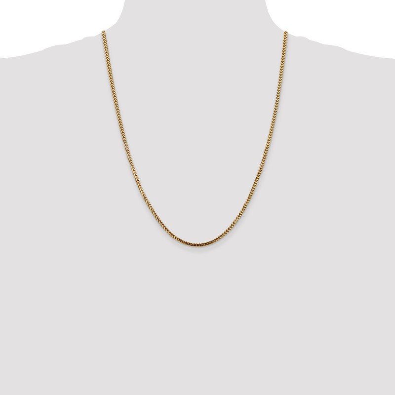 14K 16 inch 2.5mm Franco with Lobster Clasp Chain