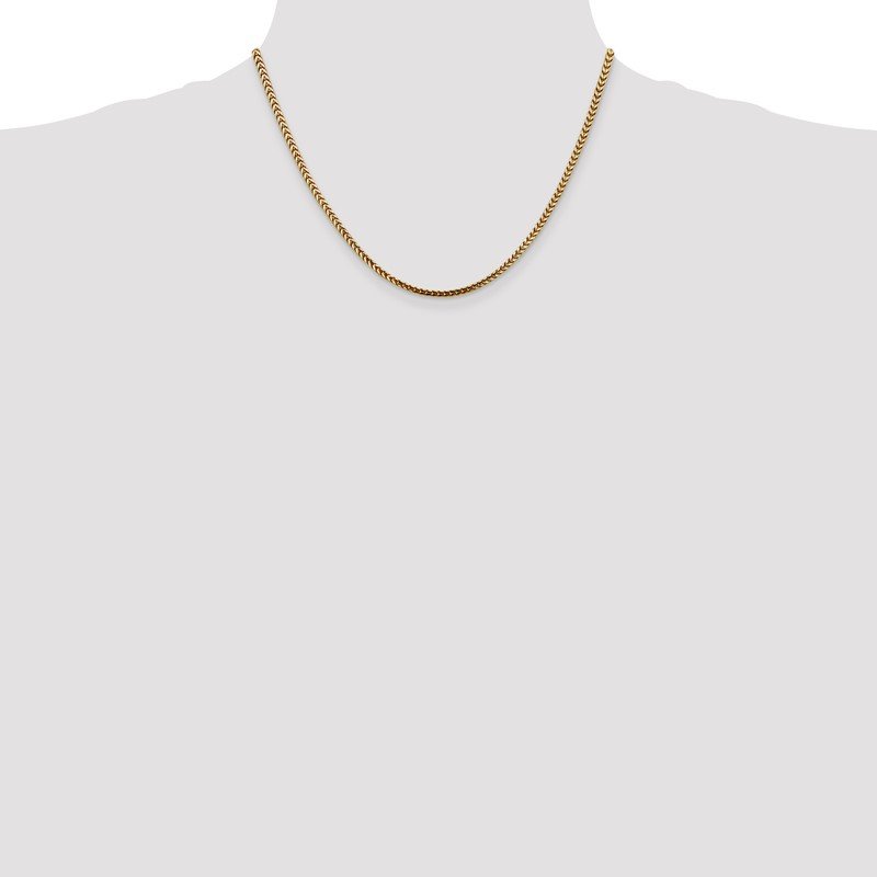 14K 16 inch 2.5mm Franco with Lobster Clasp Chain