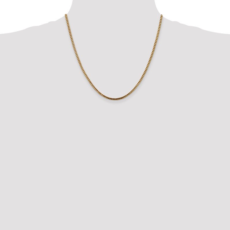 14K 16 inch 2.5mm Franco with Lobster Clasp Chain