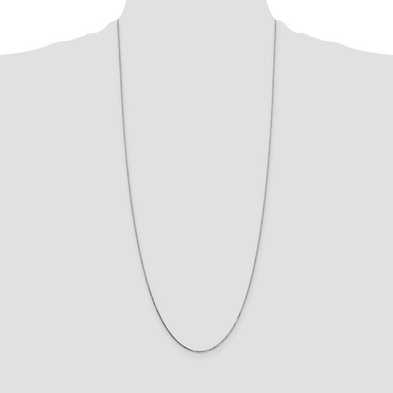 14K White Gold 14 inch .7mm Box with Spring Ring Clasp Chain