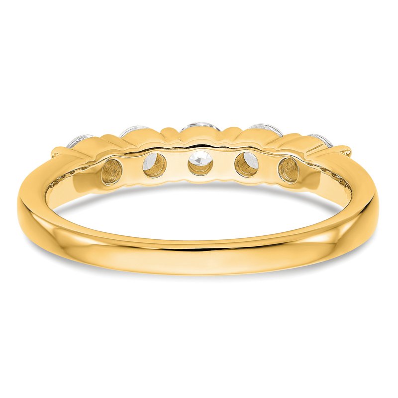 14K White Gold 1/3 carat Lab Grown Diamond VS+ F+ Complete Round Five Stone Ring