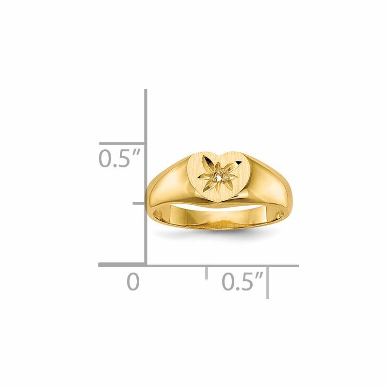 14k Child's AA Diamond Signet Ring