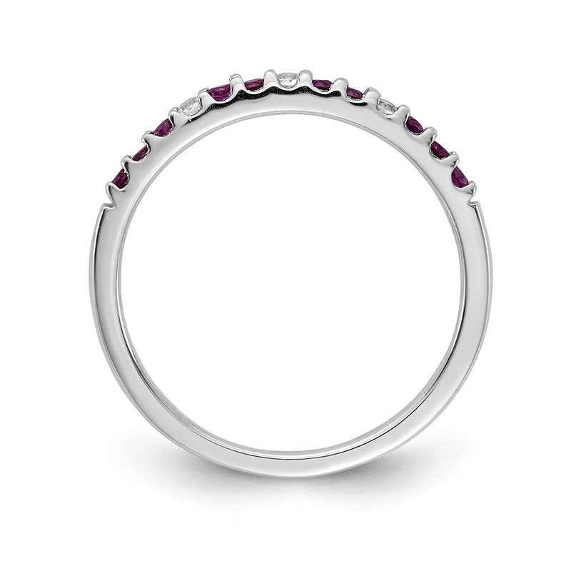 14k White Gold Diamond and Emerald Band
