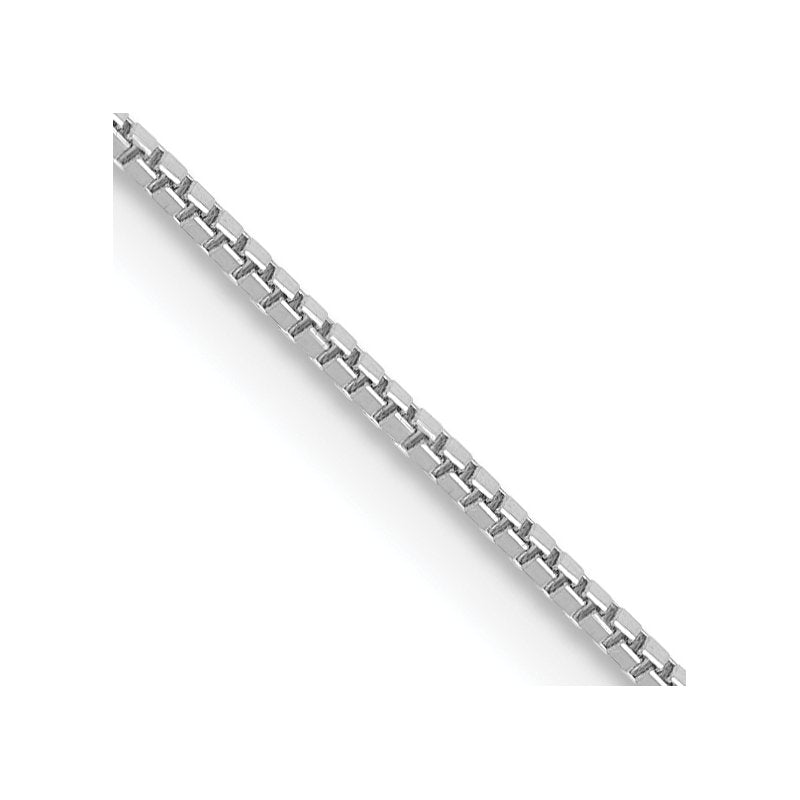 14K White Gold 14 inch .7mm Box with Spring Ring Clasp Chain