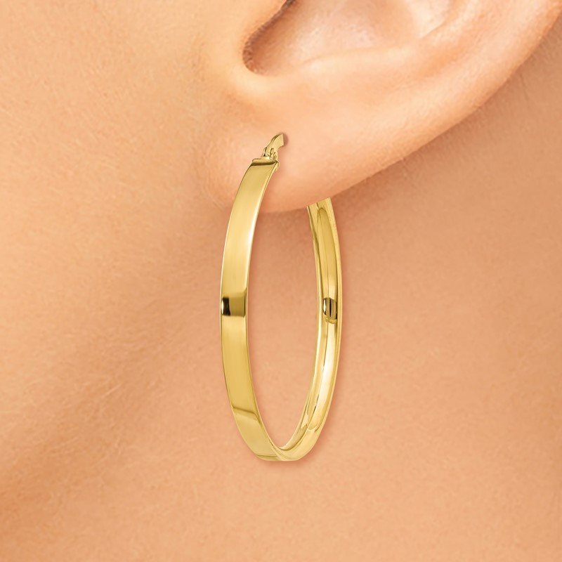 14K 3mm XL Hoop Earrings
