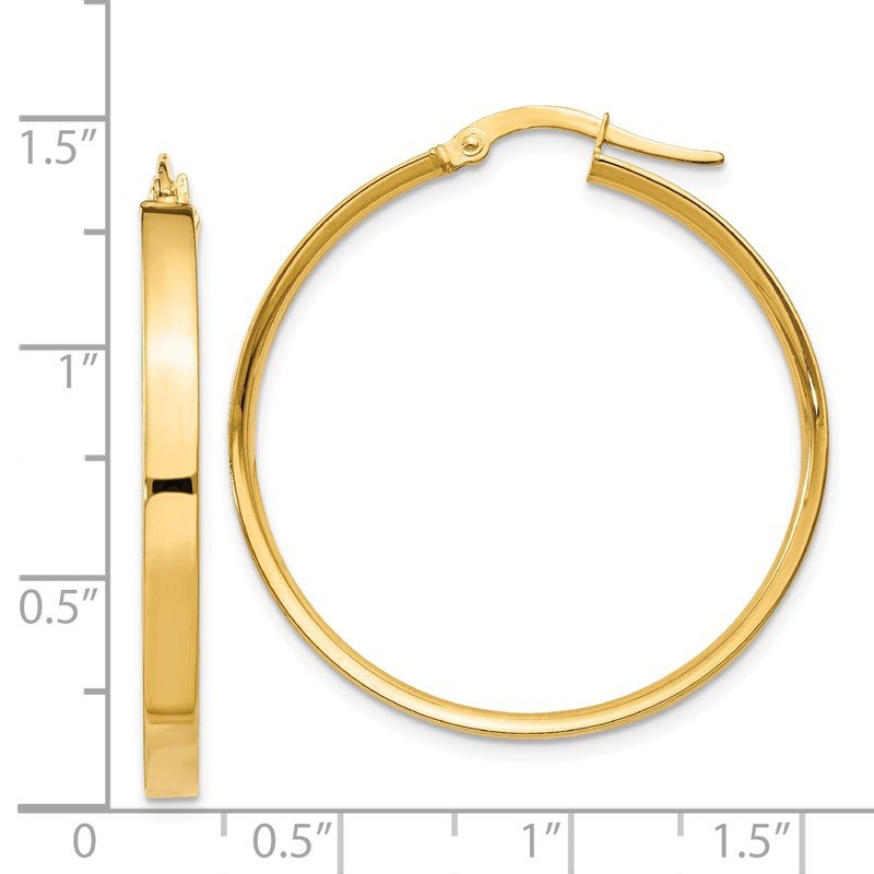 14K 3mm XL Hoop Earrings
