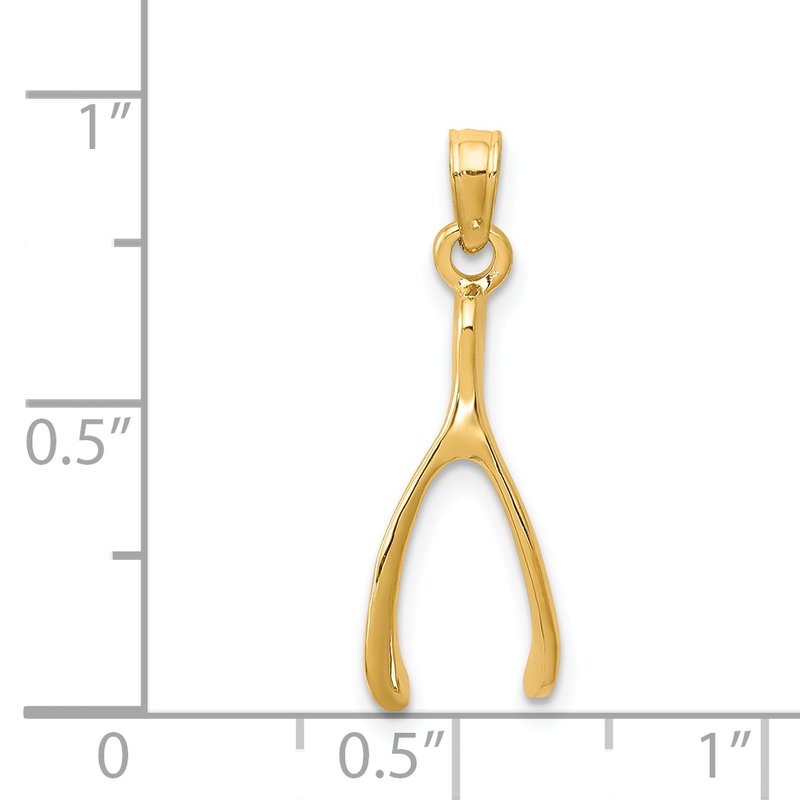 14k Wishbone Pendant