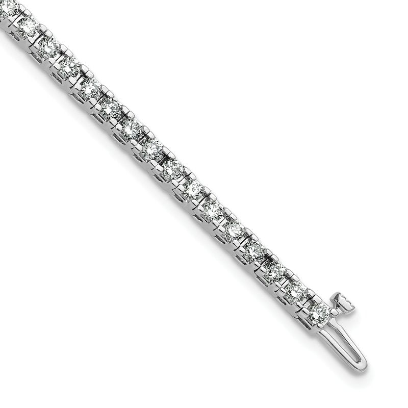 14k White Gold Complete 2.86 carat Round AAA Diamond 4-prong 7 inch Tennis Bracelet