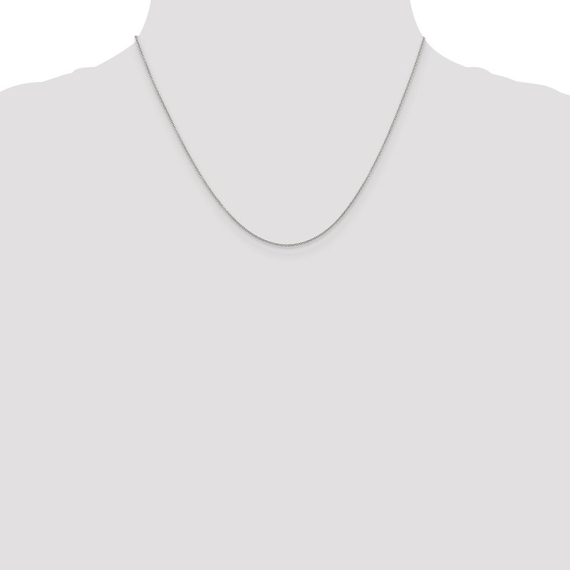 14K White Gold 14 inch .9mm Cable with Spring Ring Clasp Chain