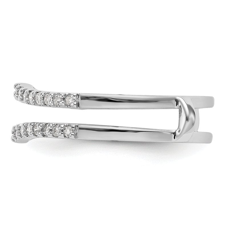 14K White Gold 1/4 carat Lab Grown Diamond VS+ F+ Complete Ring Guard