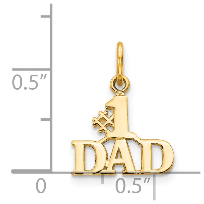 14k #1 DAD Charm