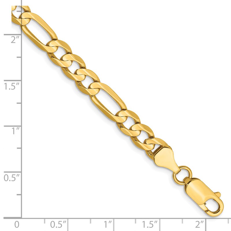 14K 26 inch 6mm Concave Open Figaro with Lobster Clasp Chain