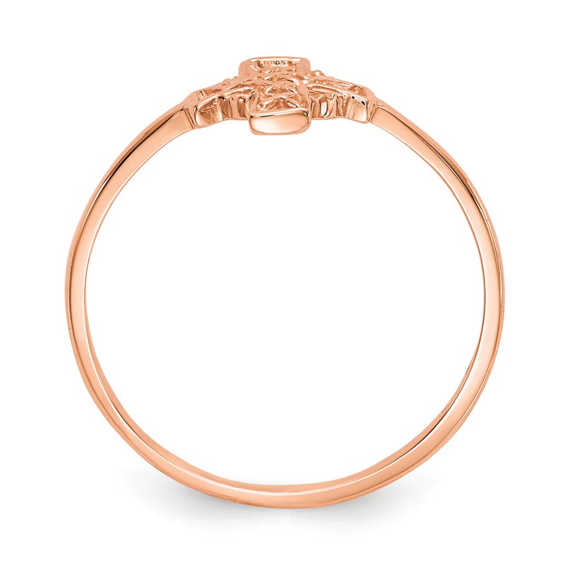 14k Rose Gold Polished Celtic Cross Ring