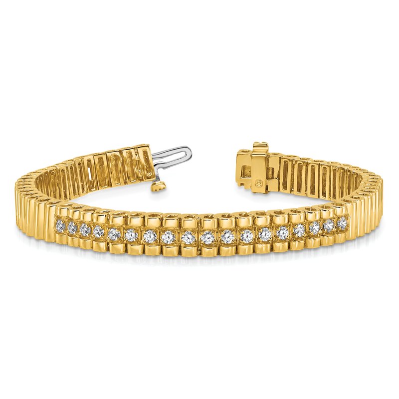 14k Complete 0.93 carat Round VS Diamond 4-prong 7-inch Link Bracelet