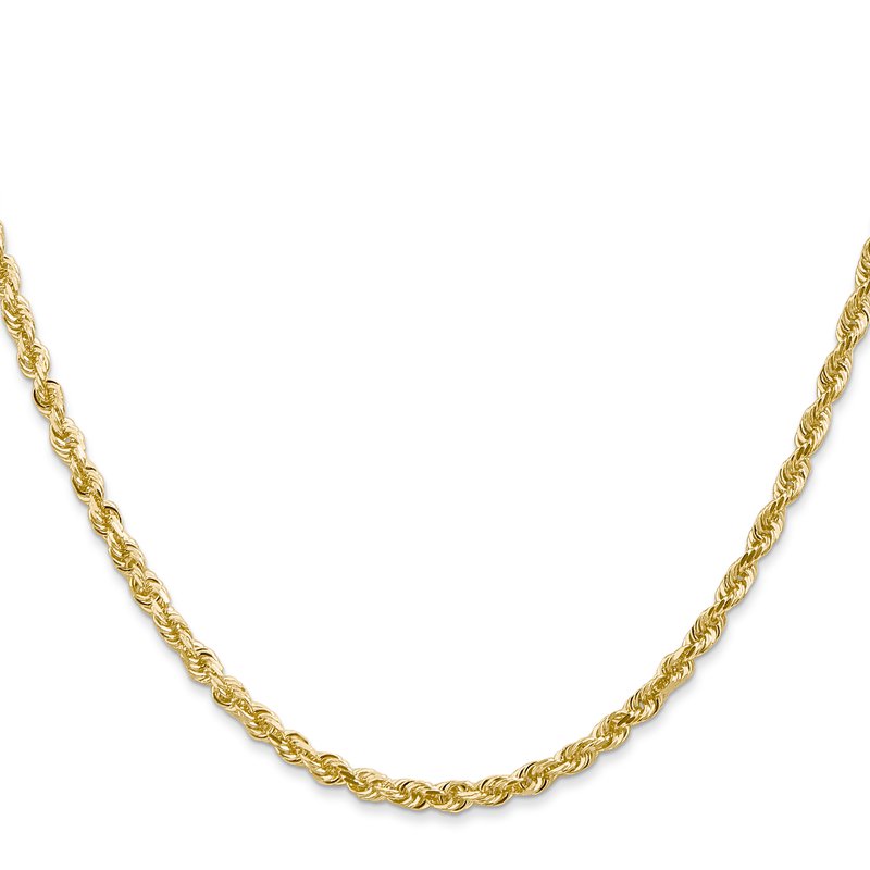 14K 26 Inch 3mm Diamond-cut Quadruple Rope Lobster Clasp Chain