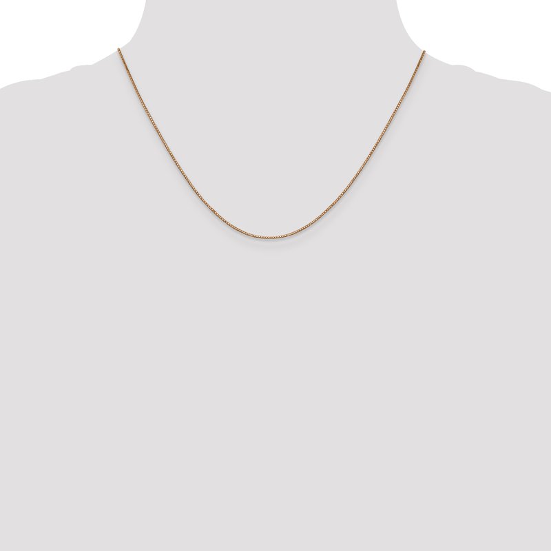 14K Rose Gold .8mm Box with Lobster Clasp Chain