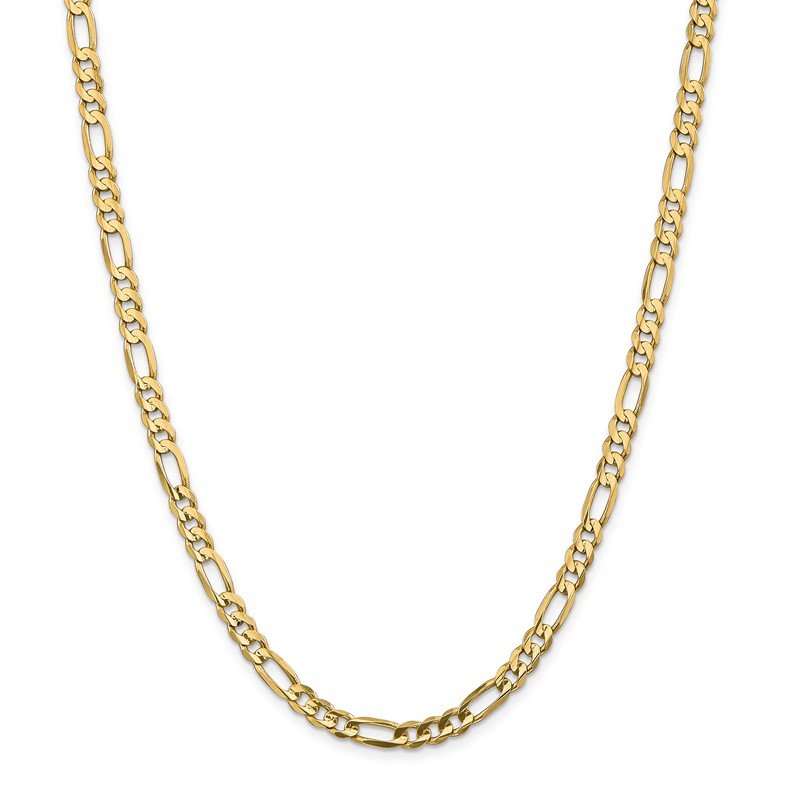 14K 26 inch 5.5mm Concave Open Figaro with Lobster Clasp Chain