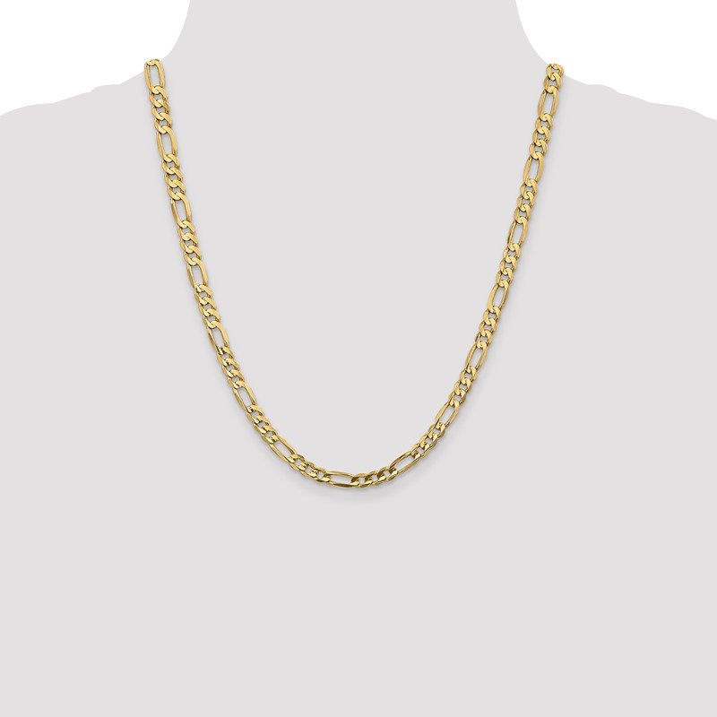 14K 26 inch 5.5mm Concave Open Figaro with Lobster Clasp Chain