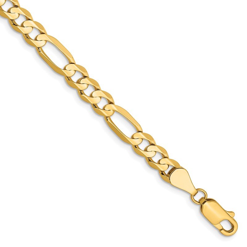 14K 26 inch 5.5mm Concave Open Figaro with Lobster Clasp Chain