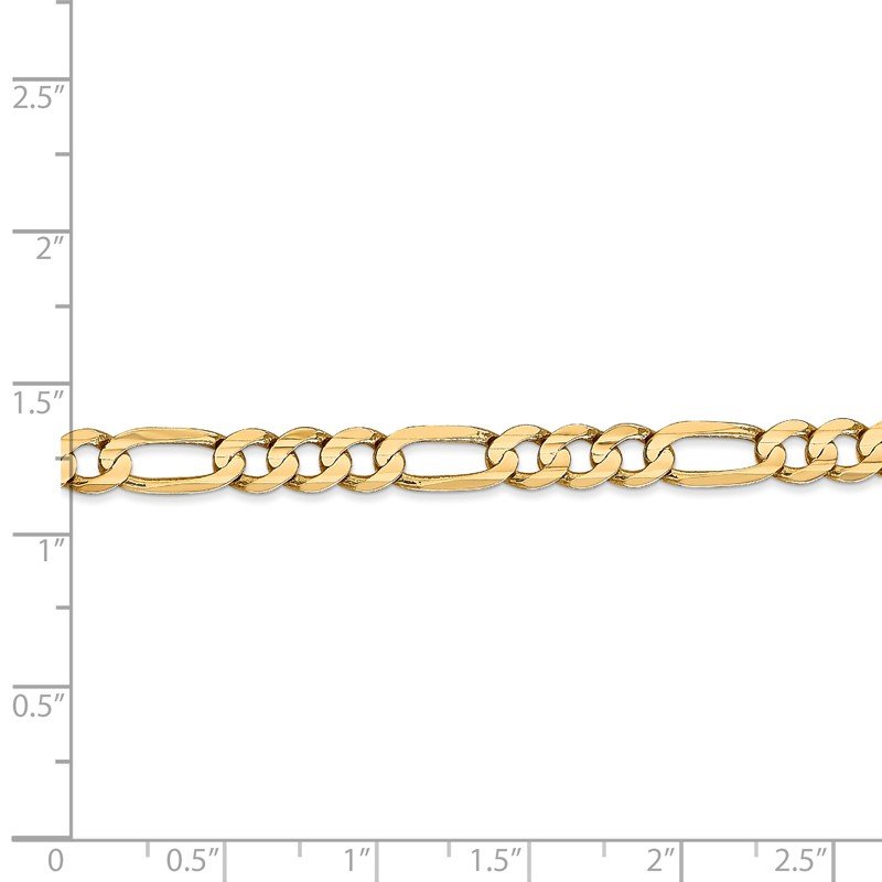 14K 26 inch 5.5mm Concave Open Figaro with Lobster Clasp Chain
