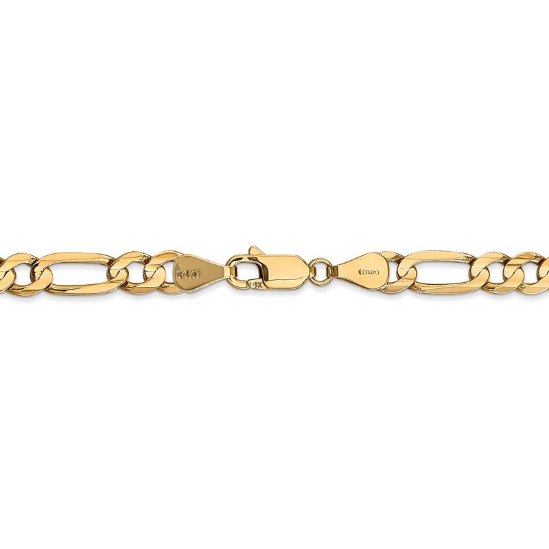 14K 26 inch 5.5mm Concave Open Figaro with Lobster Clasp Chain