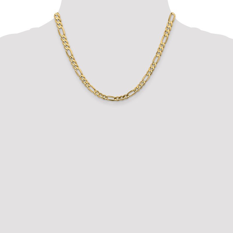 14K 26 inch 5.5mm Concave Open Figaro with Lobster Clasp Chain