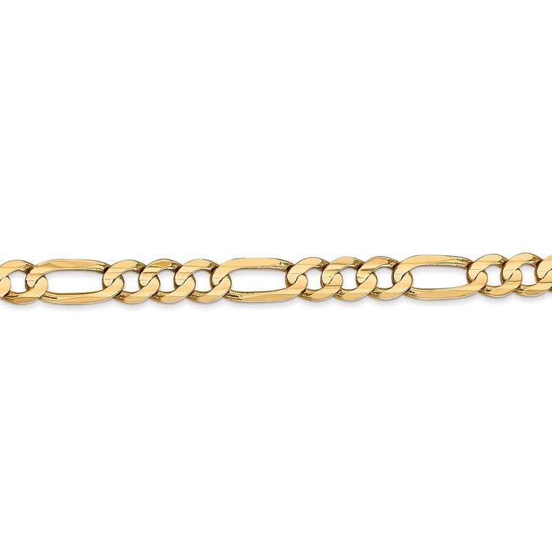 14K 26 inch 5.5mm Concave Open Figaro with Lobster Clasp Chain