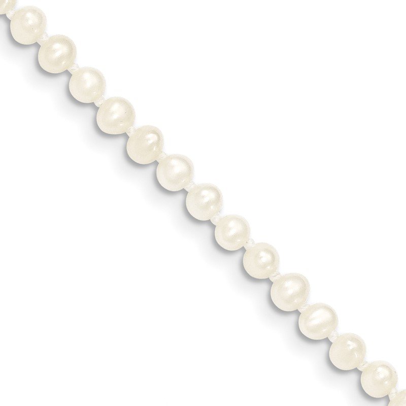 14k Children's 3-4mm White Semi-Round Freshwater Cultured Pearl 12 inch Necklace